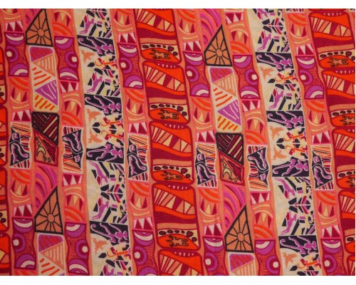 Panama Viscose Fabric - Egyptian Geometric